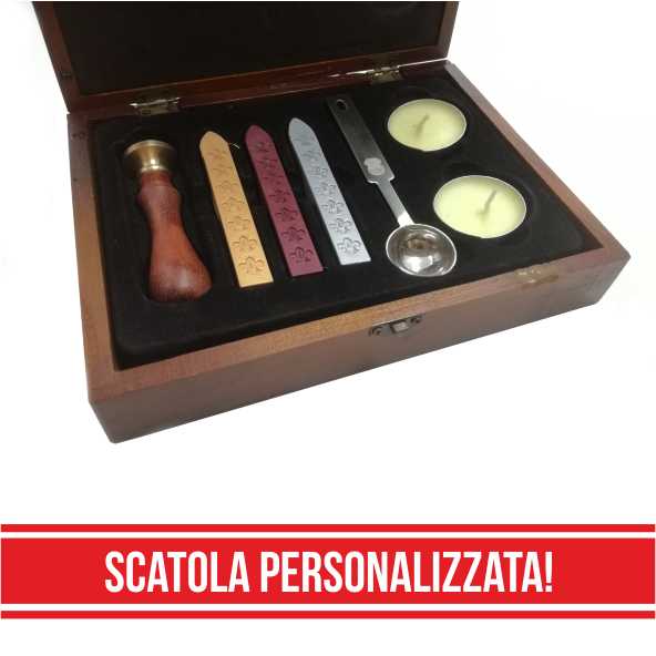 Kit Sigillo Ceralacca con scatola Regalo in Legno